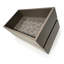 Jardinière rectangulaire grise et brune courte, structure en aluminium léger, drainage prédécoupé, finition de ton de bois, profondeur de plantation réglable, largeur de 18 po, hauteur de 11,5
