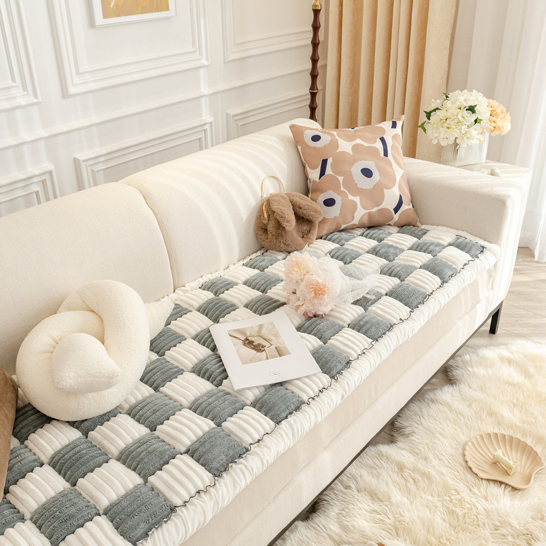 Fun Sofa Cover,Checkered Square Design,Window Seat Cushion, Bed Headboard Cushion, Tatami Mat Latitude Run® 