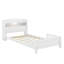 Lit simple en bois de pin avec tête de lit bibliothèque, lumière DEL-1674189964