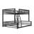 Space-Saving Twin XL Over Queen Bunk Bed Frame with Ladder & Safety Guardrails – Easy Assembly, Heavy Duty Metal Construction, Black-1444522747-1444522740