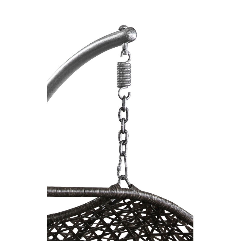 Chaise suspendue d'extérieur avec support en tissu et osier Dakarai