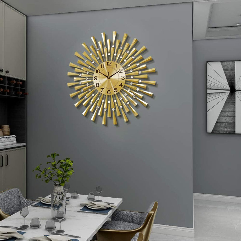 Metal Wall Clock, Medium, Gold