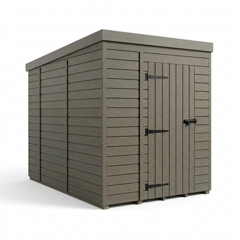 Total Sheds 6ft x 10ft Composite Pent Garden Shed - Single Door - No Windows - EPDM Rubber Roof - UK Manufactured