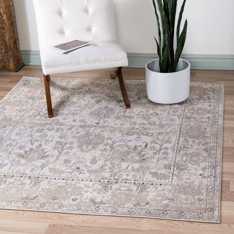 Tapis transitionnel de couleur caramel, Carré 8 pi