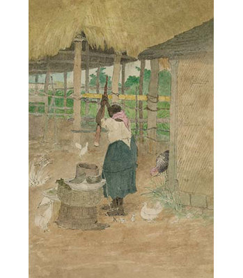 « femme battre cassava jamaïque », reproduction d’art