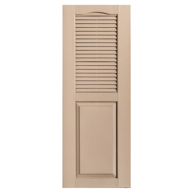 Paire de volets avec plateau à combinaison Cathedral, Grès, 15 po, 43 po