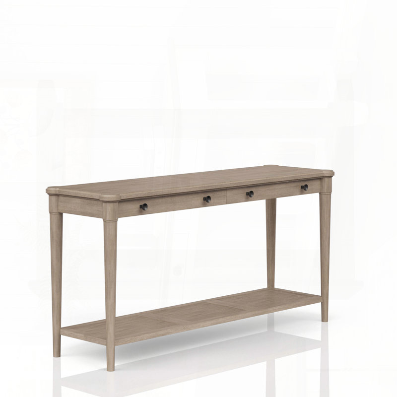 Table de canapé transitionnelle avec finition sable et 2 tiroirs