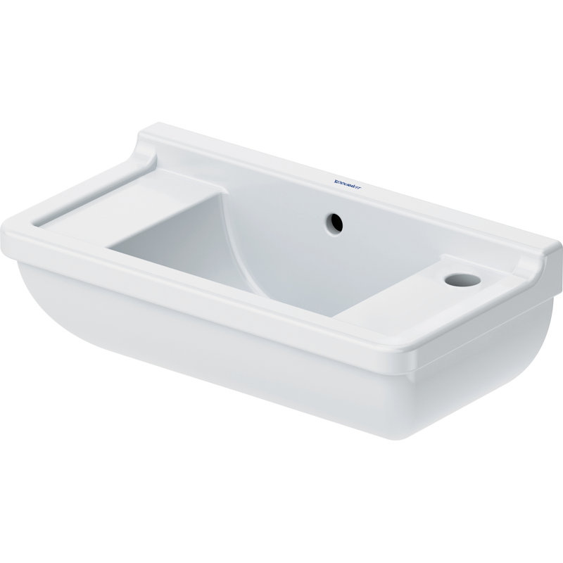 Duravit Starck 3 Ceramic 20" Wall Mount Bathroom Sink with Overflow, Right