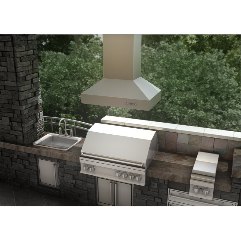 36" 700 CFM Ducted Island Range Hood in Stainless Steel