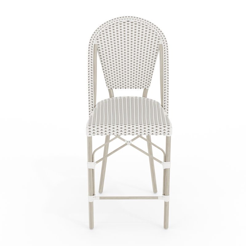 Tabouret de bar Martha Stewart, Gris / Blanc, Bois gris, Tabouret de comptoir (siège d'une hauteur de 25,7
