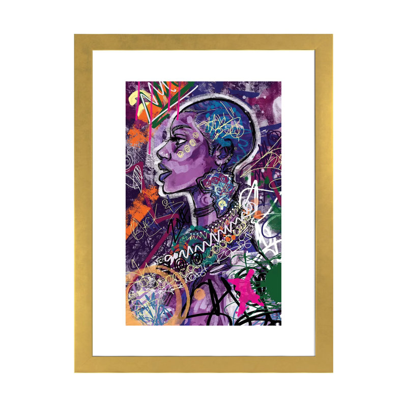 « Black is Love » par Justin Copeland-impression, H 32 po x l 24 po x P 1 po, Papier encadré doré, Blanc