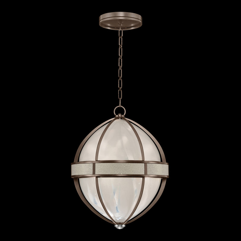 Luminaire suspendu rond l 18,75 po Mirage, Bronze standard / nickel, Coco