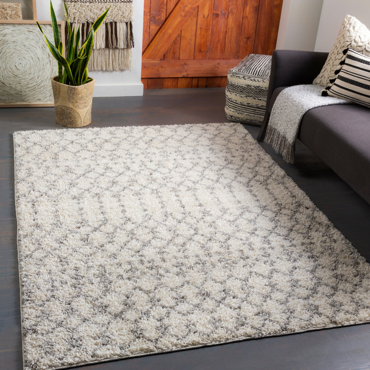 Tapis gris à poils longs Armand