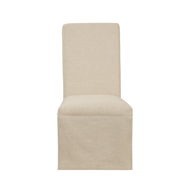Chaise parsons rembourrée en lin Utgard, Crème