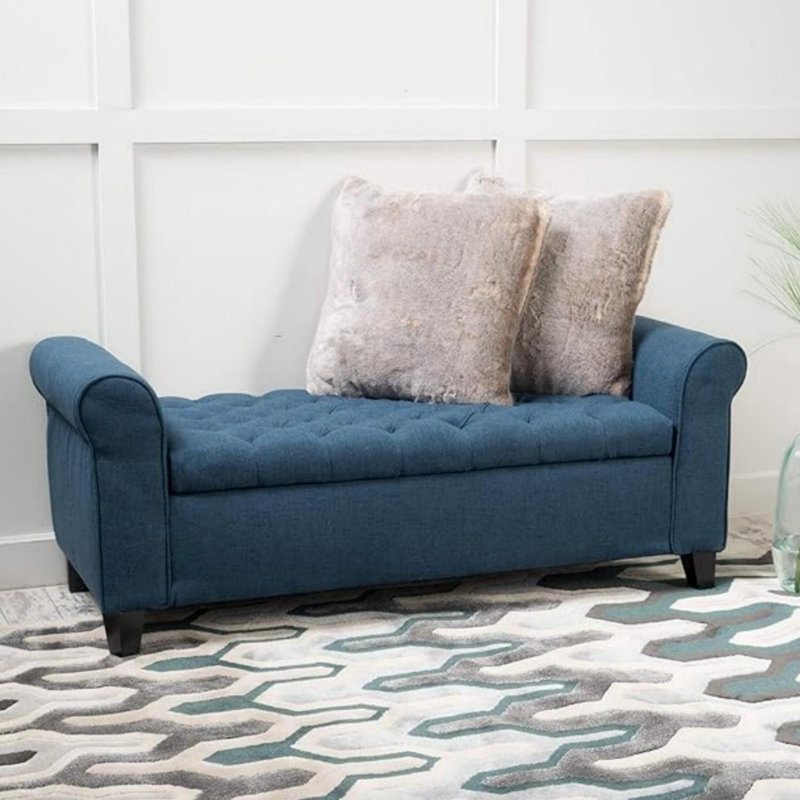 ARMED STORAGE BENCH, Navy Blue