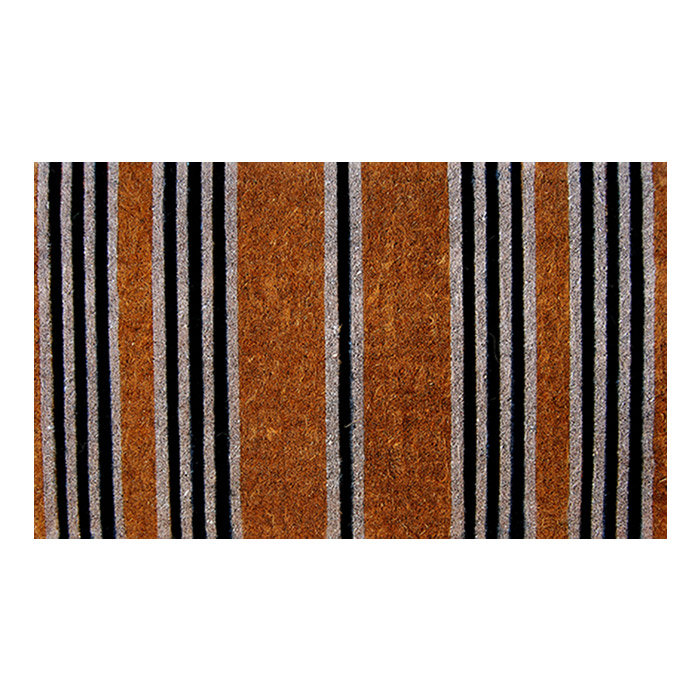 Handwoven Brown and Black Coir Outdoor Door Mat, 18x30 inches