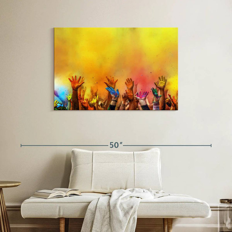 Mains Holi vibrantes, H 26 po x l 39 po