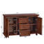 Buffet Mid-Century moderne en noyer, buffet de rangement en bois de 47,3 po avec deux portes verrouillables et trois tiroirs, console de rangement polyvalente pour la cuisine, la salle à manger, le salon et le vestibule-1217201128