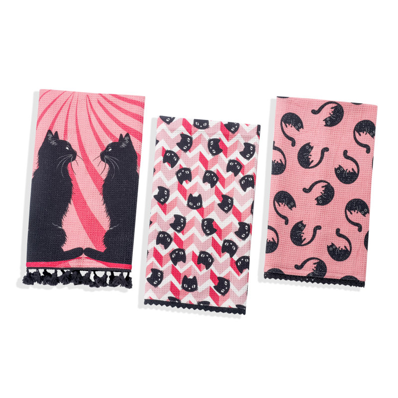 Midnight Feline Cotton Kitchen Towel Set