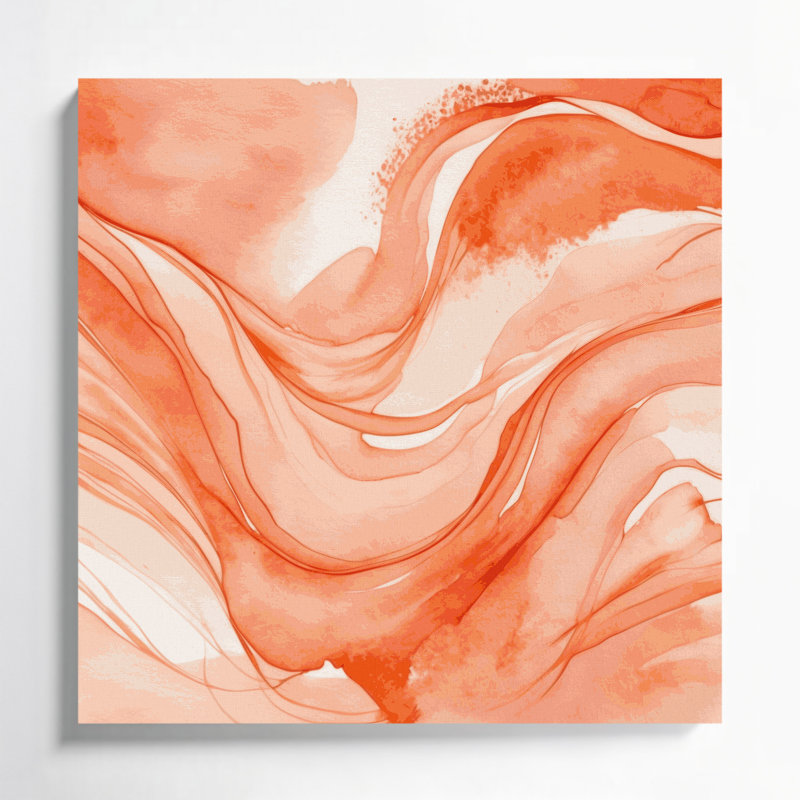 Aquarelle abstraite, art mural sur toile beige