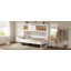 Lit escamotable simple avec station de charge et tiroir, blanc