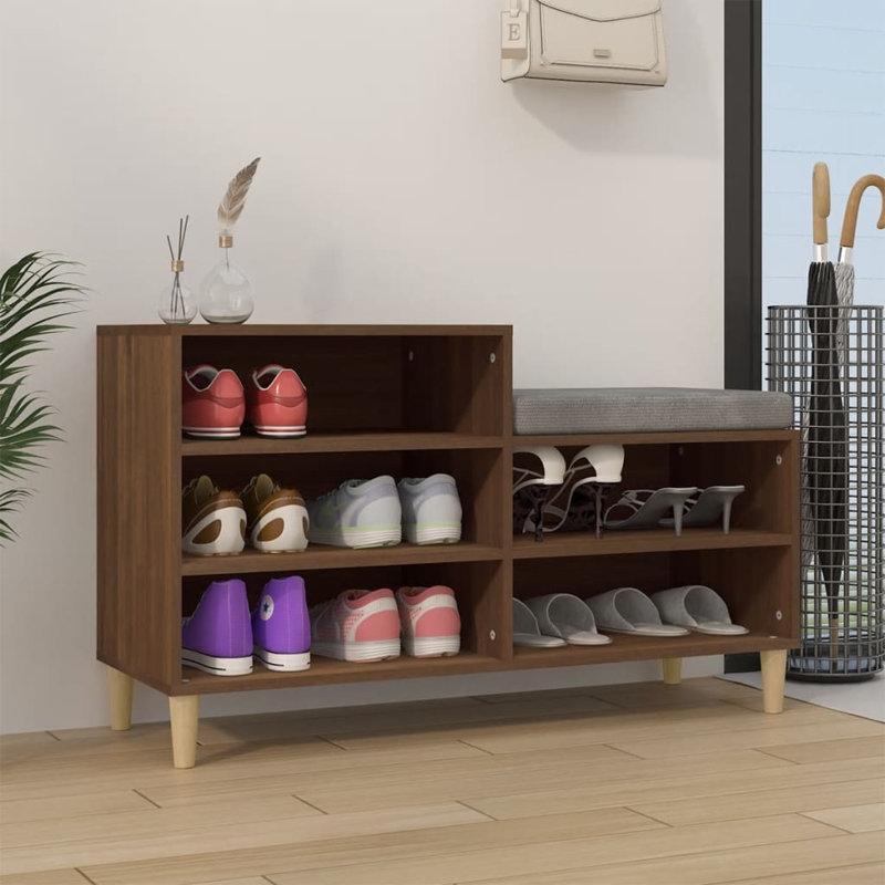 vidaXL Shoe Cabinet 102 x 36 x 60 cm Engineered Wood, Brown Oak