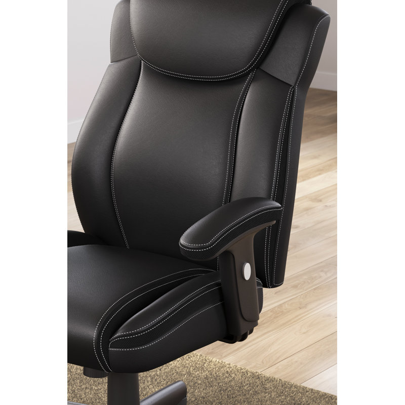 Black Faux Leather Adjustable Executive Swivel Chair