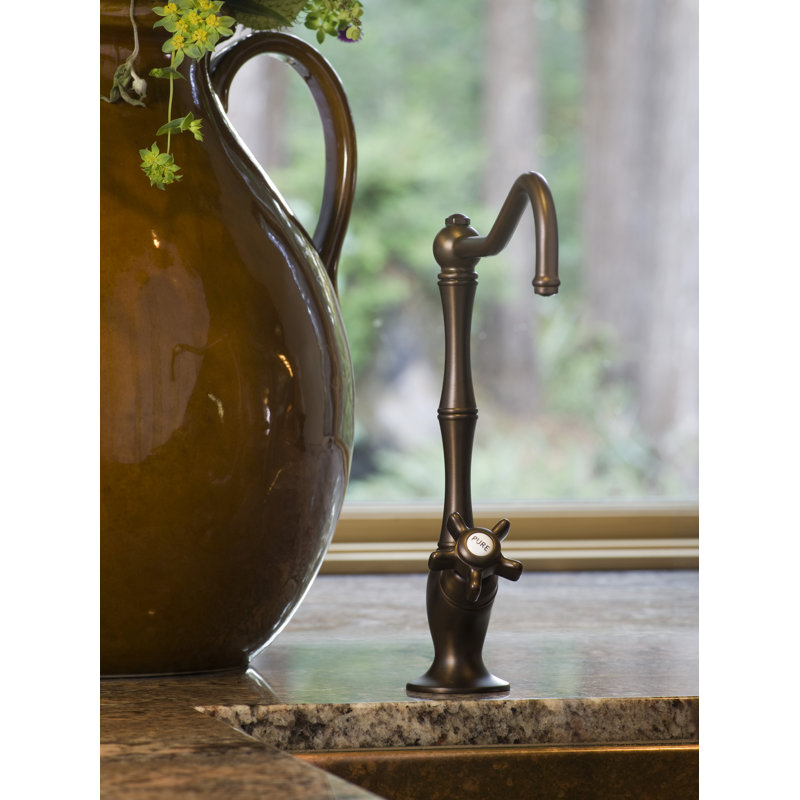 Acqui Filter Kitchen Faucet, Tuscan Brass, Cross Handle
