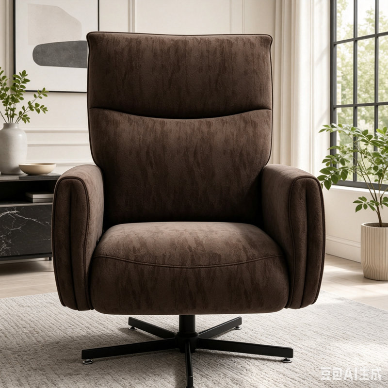 Fauteuil inclinable électrique pivotant, Brun
