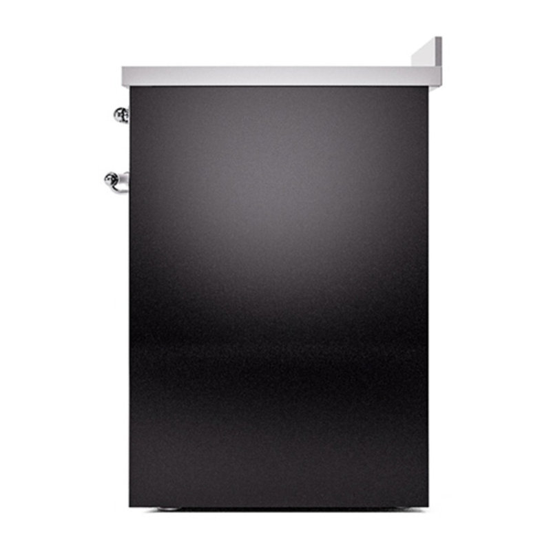 Cuisinière à induction 30 pouces avec 4 éléments à induction (porte pleine) ILVE Nostalgie II Series, Noir brillant et chrome