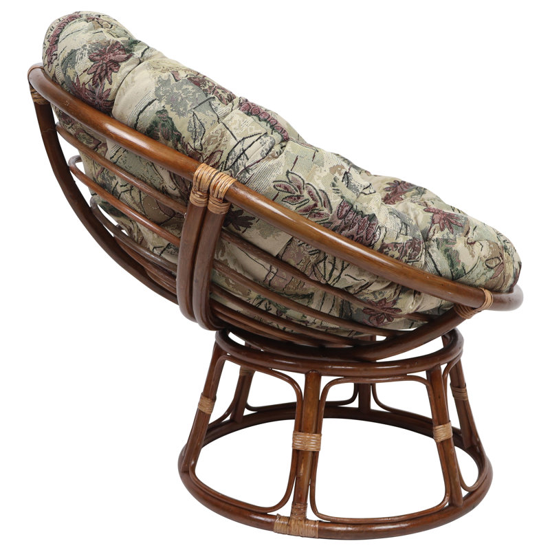 Outdoor Papasan Seat Cushion, 48" W x 48" D, Beige Oriental