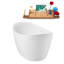 68.5" Streamline Soaking Glossy White Freestanding Tub and Tray With Internal Drain-101413397