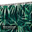 Rideau de douche à motif de feuilles tropicales sarcelle vert foncé avec 12 crochets-581418992