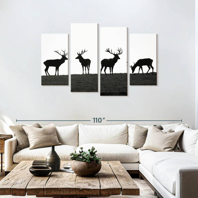 Silhouettes de cerf élapier Brampt, H 48 po x l 75 po