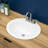 Topcraft White Ceramic Oval Drop-In Bathroom Sink With 3 Faucet Holes, 20X18x9 Inches