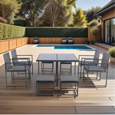 Ensemble repas d'extérieur rectangulaire pour 8 personnes L 42,91 po Nelse