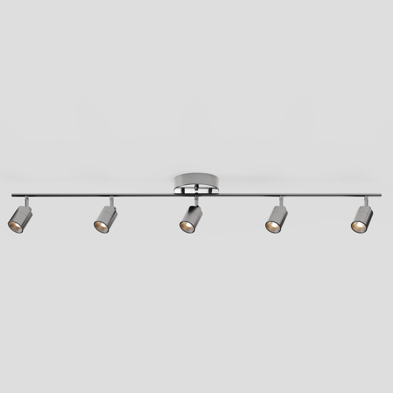 Shura 5-Light Integrated LED Track Light with Rotatable Heads, 4 ft. Track Lighting Kit, 3000k, 2450 Lumen, Brushed Nickel