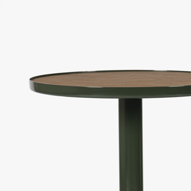 Table d'appoint en cuir olive vert Calder avec plateau de qualité supérieure, H 20 po x l 10 po x P 10 po, Vert olive
