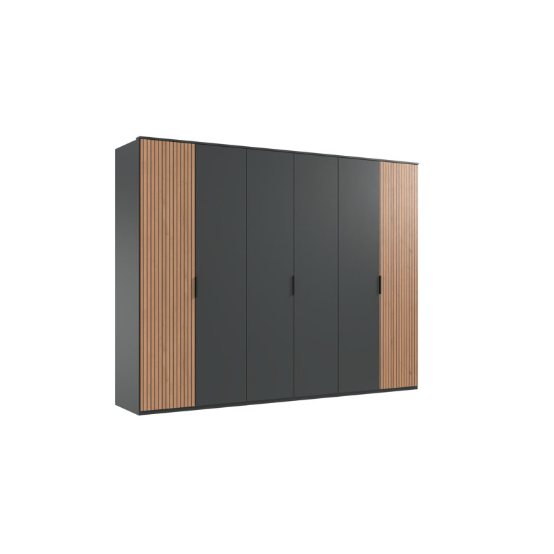Nakeena 6 Door Wardrobe, Wood/Black