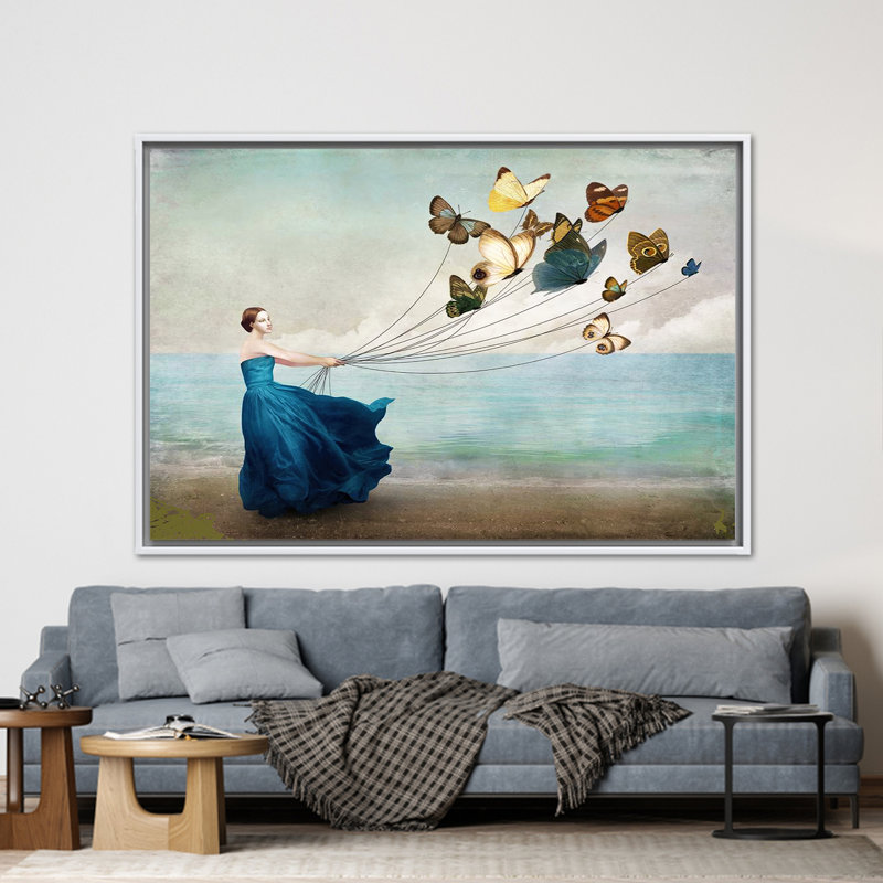 Print on Canvas, White, Framed Print without Mat, 20 cm H x 30 cm W