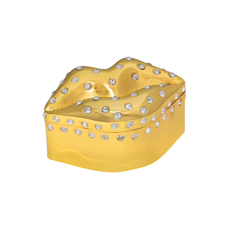 Bacio Metal Jewelry Box, Gold