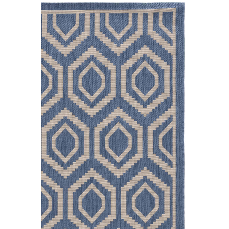 Tapis d'intérieur / extérieur à motif géométrique Deedrick, Rectangle 4 pi x 5 pi 7 po