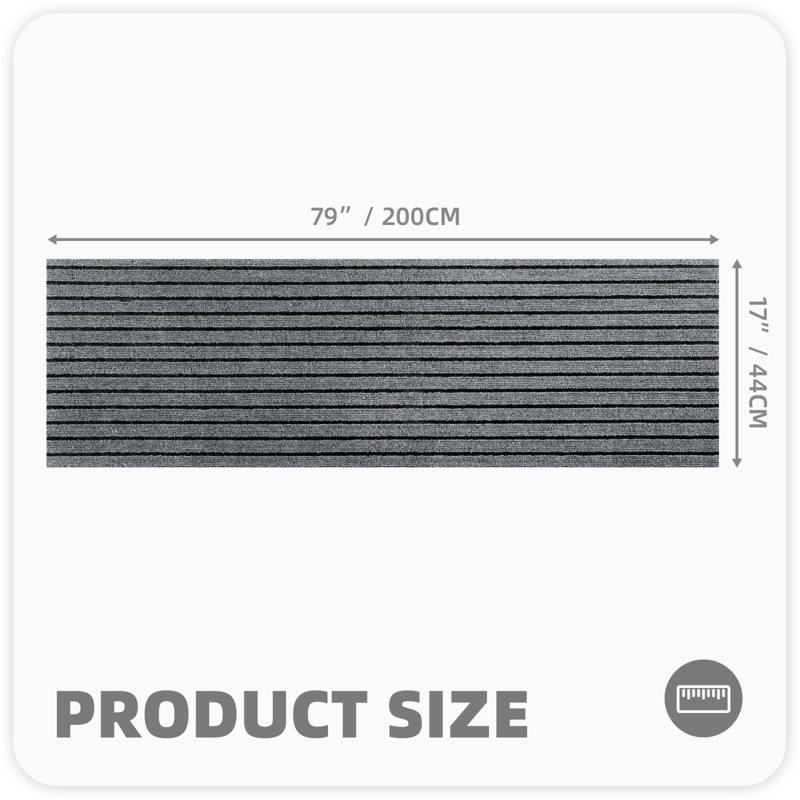 Tapis de cuisine Danyielle, Tapis de couloir 1 pi 5 po x 6 pi 7 po, Gris foncé