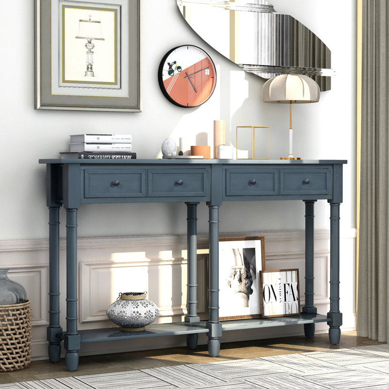 Guliana 58'' Console Table, Antique Navy