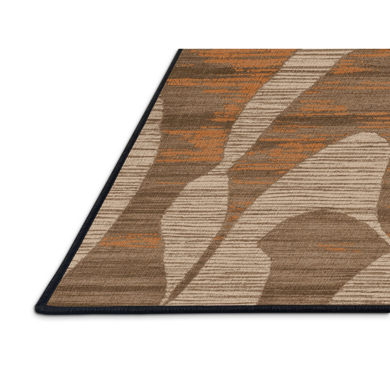 Tapis abstrait lavable à la machine, Rectangle 7 pi x 10 pi