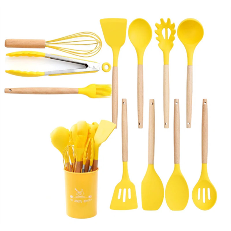 Belfry Kitchen Bennett 12 Utensil Set, Yellow