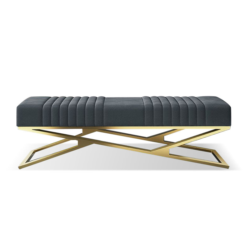 Upholstered Bench, Dark gray