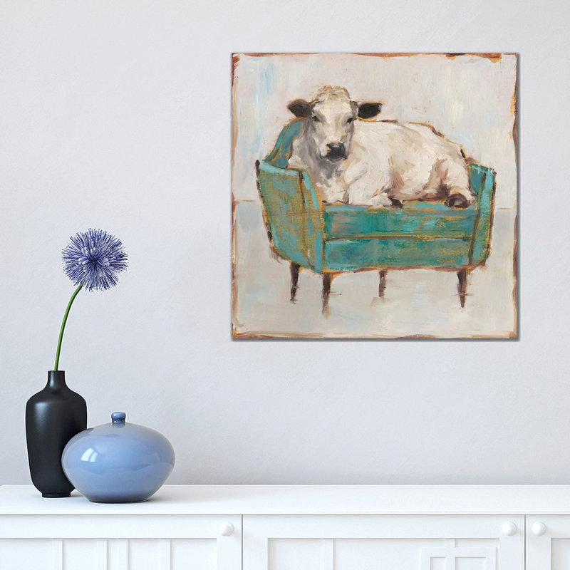Moo-ving In I by Ethan Harper - Print on Canvas, 45.72 cm H x 45.72 cm W x 1.91 cm D, Wrapped Canvas
