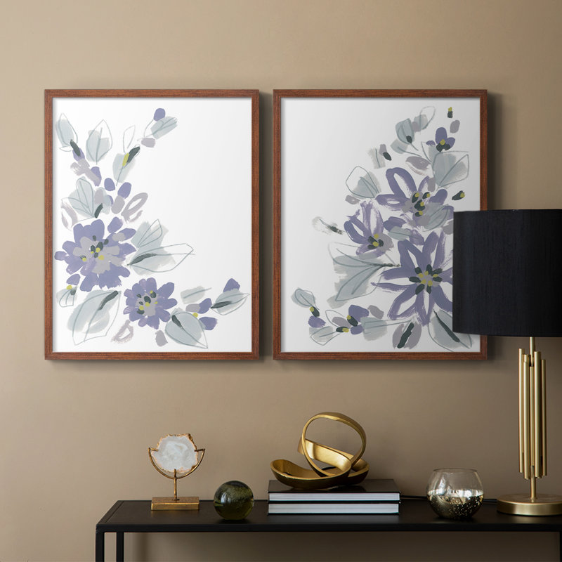 Periwinkle Patch III - reproduction encadrée de qualité supérieure - prête à être accrochée - aucun clou requis - aucun clou requis