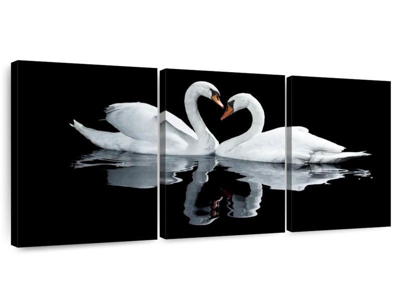 Brampt Swans In Love, H 15 po x l 32 po